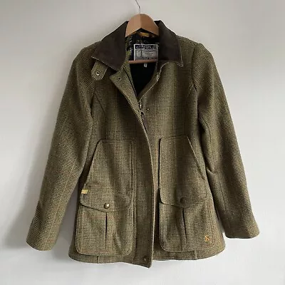 Buy Joules Tweed Field Coat Jacket Mr Toad Green Wool Check Country Coat UK 10 • 59.95£