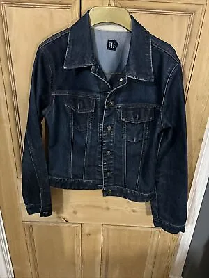 Buy Women’s GAP Dark Blue Denim Jacket Size Medium Used Very Good Condition • 15£
