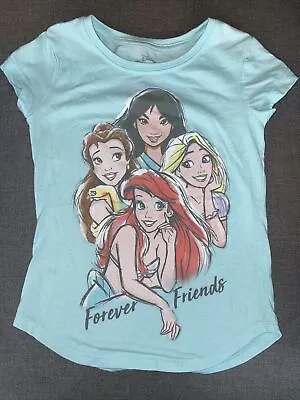 Buy Disney Princess T-shirt Girl’s Size M (7-8) Mulan,Belle,Ariel & Rapunzel • 3.95£