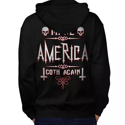 Buy Wellcoda Make America Goth Mens Hoodie, Quote Design On The Jumpers Back • 25.99£