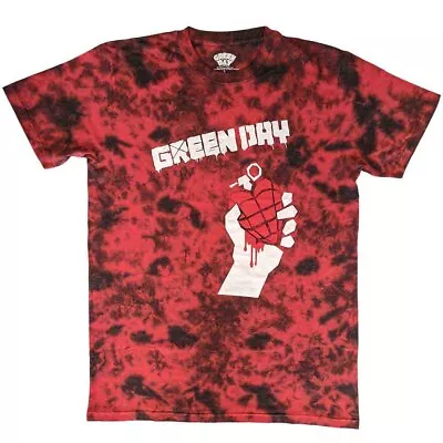 Buy Green Day American Idiot Red Dip-Dye Wash Large Unisex T-Shirt NEW • 17.99£