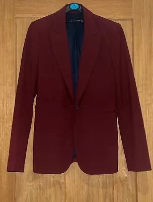 Buy Zara Woman Burgundy Suit Jacket Size M • 19£