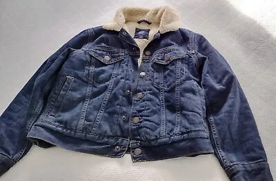 Buy Boys GAP Sherpa Lined Denim Jacket -M- Age 8-9 Years Very Good Condition • 7.50£