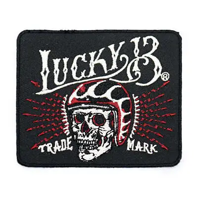 Buy Lucky 13 Moto Motorcycle Motorbike Skull Patch Black • 14.20£