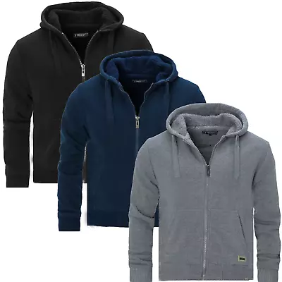 Buy Mens Padded Borg Fleece Lined Full Zip Up Hoodie Sweatshirt Quality Jacket M-XXL • 19.99£