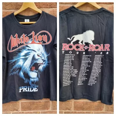 Buy White Lion T Shirt 1988 Pride Tour With Backprint 80s Rock Y2K Reprint MEDIUM  • 54.99£