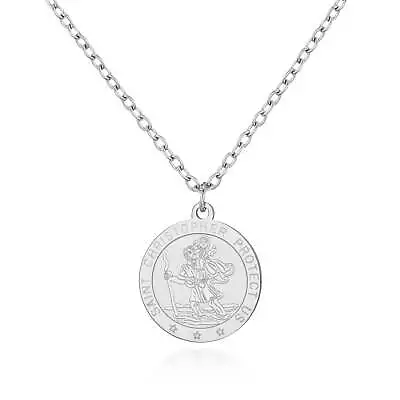 Buy Men's Stainless Steel St Christopher Necklace • 8.99£