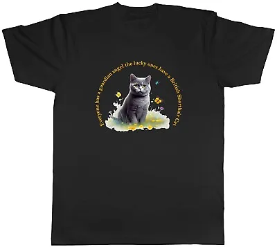 Buy Guardian Angel Mens T-Shirt Lucky Ones Have A British Shorthair Cat Tee Gift • 8.99£
