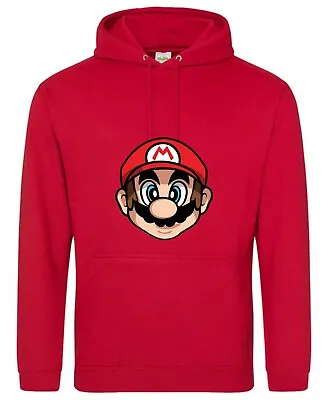 Buy Super Mario Luigi Logo Face Hoodie, Gamer Video Cartoon Birthday  Unisex Tee Top • 22.99£