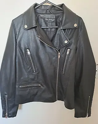 Buy Miss Selfridge Black Faux Leather Moto Biker Jacket Uk 6 Bust 34  Length 21   • 6.49£