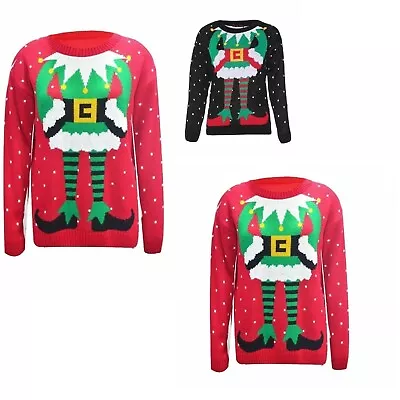 Buy Women's Christmas Jumper Elf Body Joker Knitted Xmas Jumper • 15.99£