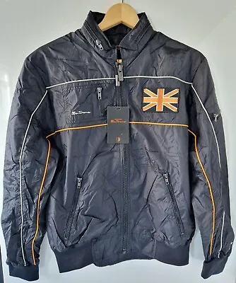 Buy Mens Ben Sherman Hooded Jacket Union Jack Bomber Coat Nylon Mod Indie Skin M NEW • 15£