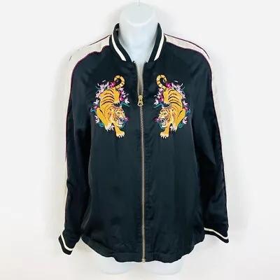 Buy H&M Divided Tiger Embroidered Souvenir Baseball Sukajan Jacket Size 6 (34) • 10£