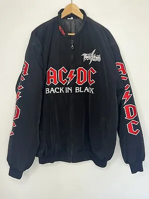 Buy Thunderstruck AC DC Back To Black Bomber Puffer Black Ice Party Size 4XL • 154.86£
