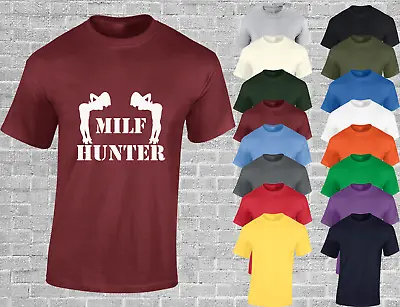 Buy Milf Hunter Mens T Shirt Funny Rude Joke Design Gift Present Novelty Top • 7.99£