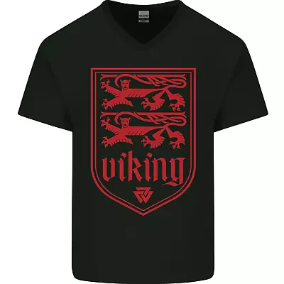 Buy The Vikings Valknut Symbol Lions Valhalla Mens V-Neck Cotton T-Shirt • 8.99£
