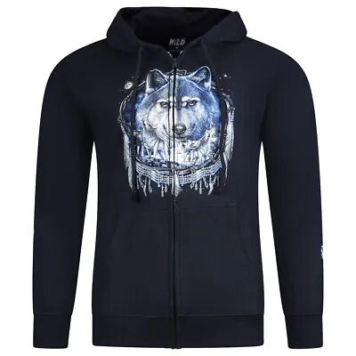 Buy WILD Hoodie Zip Up Hooded Sweatshirt Printed Designs Animal Dog Tiger Wolf M-3XL • 38.55£