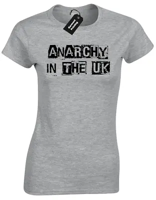 Buy Anarchy In Uk Ladies T Shirt Anarchist Protest Rebellion Banksy Sex Pistols • 7.99£