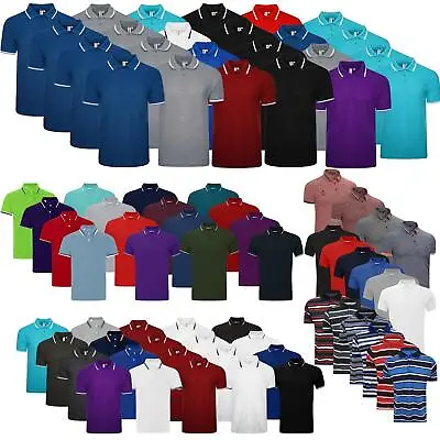 Buy  4 & 6 Pack Mens Polo Shirt Short Sleeve Tipping Plain Pique Top TShirt Tee • 19.99£