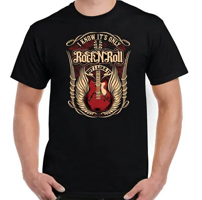 Buy Rock N Roll T-Shirt Skull Guitar Mens Funny Music Electric Band Drums Top Unisex • 10.99£