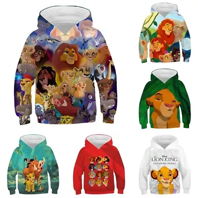 Buy Kids The Lion King Hoodies Sweatshirt Pullover Jumper Hooded Top Xmas Gifts UK • 12.56£