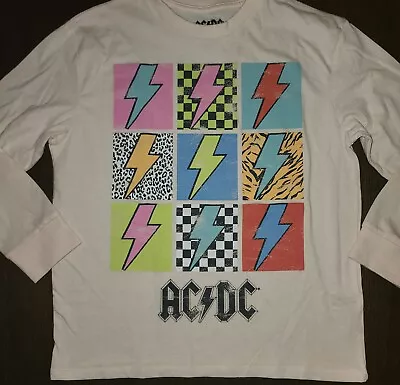 Buy Nwt Kids Unisex Acdc Ac/dc Band Long Sleeved Tee T-shirt Size M 8 • 7.84£