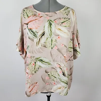 Buy Witchery Top Womens Size 14 Floral Print Ruffle Sleeve Tee • 11.15£