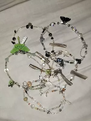 Buy X5 Beaded Choker Necklaces Handmade Craft Jewellery Bead Soup Skull Moth Goth • 1£