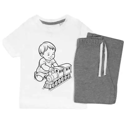 Buy 'Child Playing With A Toy Train' Kids Nightwear / Pyjama Set (KP045084) • 14.99£