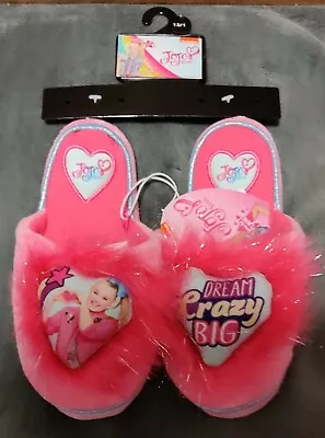Buy Jojo Siwa Girls Pink Dream Crazy Big Slipper Slides Toddler/Youth 13/1 W/ Hanger • 7.87£