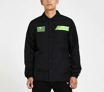 Buy New Era Men's Neon Graphic Contemporary US Flag Coaches Jacket Black New M • 36.95£