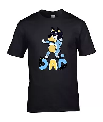 Buy Father's Day DAD Dog T Shirt, Father Day Daddy Dog Papa Blue Dog Shirt Adult Top • 13.99£