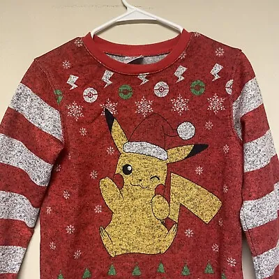 Buy Pokemon Pikachu Youth Christmas Crewneck Sweater Size Large • 16.21£