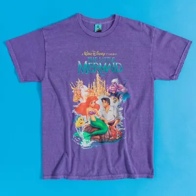 Buy Official Disney The Little Mermaid Vintage Wash Purple T-Shirt • 24.99£