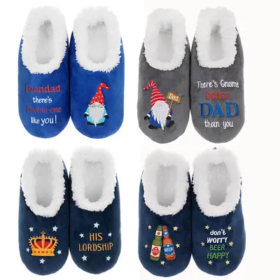 Buy Snoozies Mens Comfy Slip On Slipper Socks Small Medium Large Gift  • 13.43£