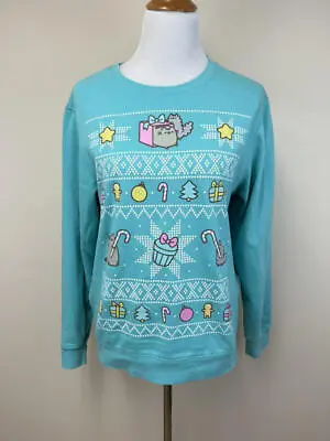 Buy Pusheen S Christmas Kitty Cat Sweatshirt Aqua Blue Winter Box Exclusive • 20.89£