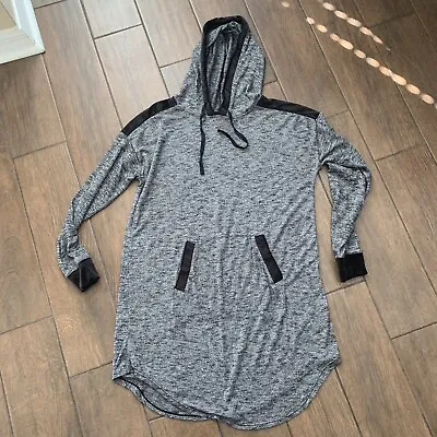 Buy SIMPLY VERA Vera Wang Gray Black Sweater Dress With Hoodie Sz M • 24.12£