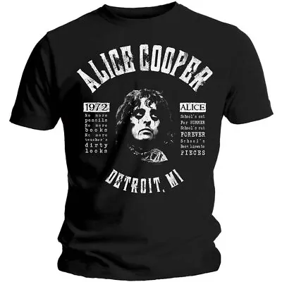 Buy Alice Cooper T-Shirt Schools Out  Lyrics Band New Black Official • 15.95£