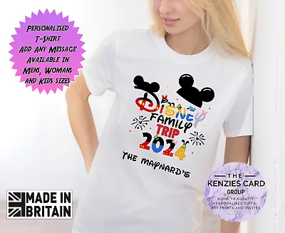 Buy Personalised Disneyland 2024 T-Shirts Matching Family First Disney Trip V4 • 12.70£
