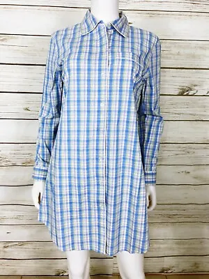 Buy New York & Co Intimates Womens Sleep Shirt Size XS Plaid Button Up Sleepwear PJs • 24.97£