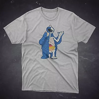 Buy Cookie Monster Sesame Street Skeleton Pop Culture Design T-Shirt • 10£