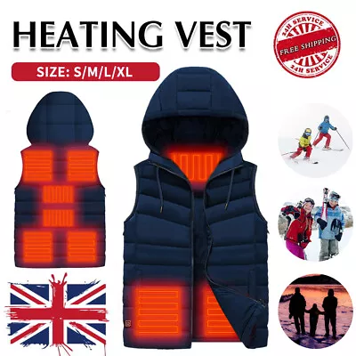 Buy Woman Electric Heated Vest Jacket 9 Zone Warm Up Heating Pad Cloth Body Warmer • 14.99£