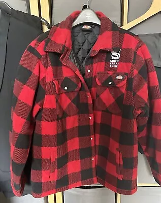 Buy DICKIES Red Black Check Lumberjack Quilt Lined Men's Jacket XL SIREN CRAFT BREW • 30£