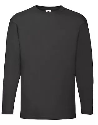 Buy Fruit Of The Loom Mens Long Sleeve T Shirt | Lightweight Plain Casual Cotton Top • 11.99£