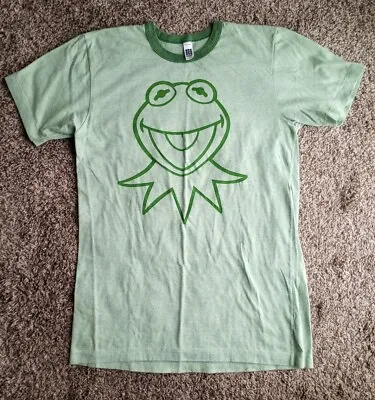 Buy Kermit The Frog Face T-Shirt American Apparel Size Medium Green  • 11.39£