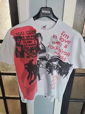 Buy Mens Vintage Sex Pistols, Clash, 100 Club, White Size L, T Shirt. Like Perfect  • 82.22£