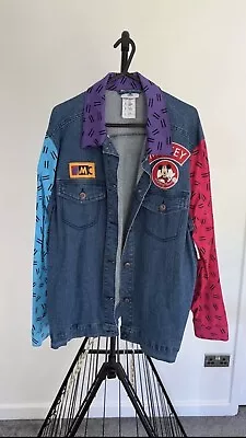 Buy Retro Disney Mickey Mouse Club 90s Print Jacket Pink Blue Walt Disney World XL • 120£