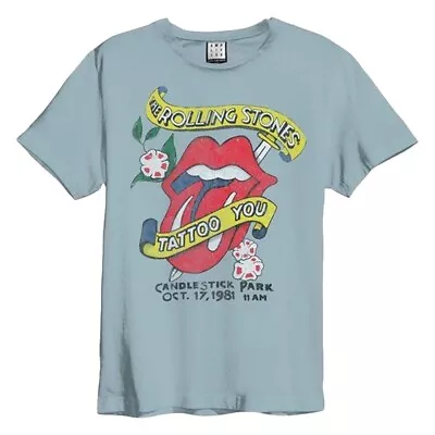 Buy Amplified Unisex Adult Tattoo The Rolling Stones T-Shirt GD944 • 22.19£