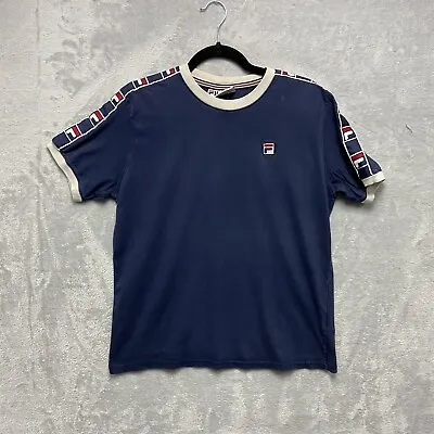 Buy Fila T Shirt Men’s Small Blue Taped Short Sleeve Cotton • 6.50£