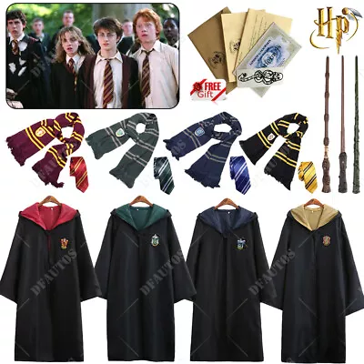 Buy Harry Potter Gryffindor Ravenclaw Slytherin Hufflepuff Robe Cloak Tie Costume UK • 8.59£